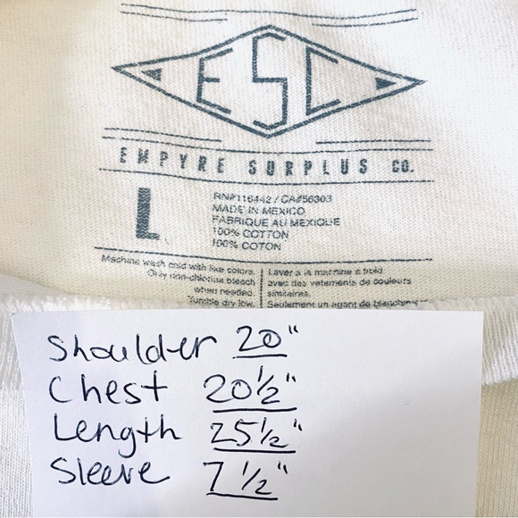 Empyre Surplus Co. Geometric Tiger graphic tee white L - Picture 3 of 5